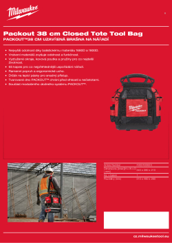 MILWAUKEE PACKOUT™38 cm uzavřená brašna na nářadí 4932493623 A4 PDF