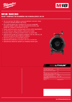MILWAUKEE M18™ inspekční kamera na kanalizaci 30 m 4933480737 A4 PDF