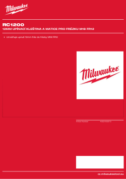 MILWAUKEE 12mm upínací kleština a matice pro frézku M18 FR12 4932493915 A4 PDF