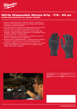 MILWAUKEE Nitrilové rukavice na jedno použití - 7/S - 50 ks 4932493233 A4 PDF