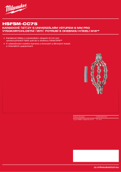 MILWAUKEE 75 mm karbidové řetězy s univerzálním vstupem 8 mm pro vysokorychlostní čistič potrubí s ohebnou hřídelí M18™ 4932480730 A4 PDF