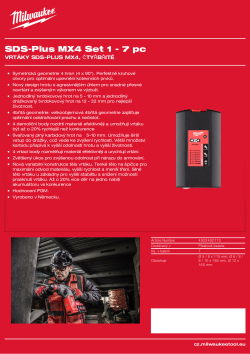 MILWAUKEE Sada vrtáků SDS-Plus MX4 (7 kusů) 4932492113 A4 PDF