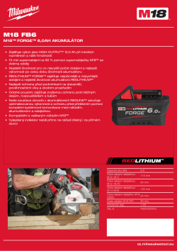 MILWAUKEE M18™ FORGE™ akumulátor 6.0 Ah 4932492533 A4 PDF