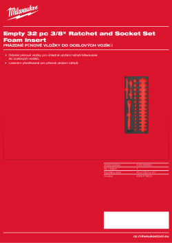 MILWAUKEE Prázdná pěnová vložka pro sadu ráčny a hlavic 3/8″ 32 ks 4932493663 A4 PDF