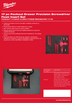 MILWAUKEE PACKOUT™ pěnová vložka přesné šroubováky 17 ks 4932493644 A4 PDF