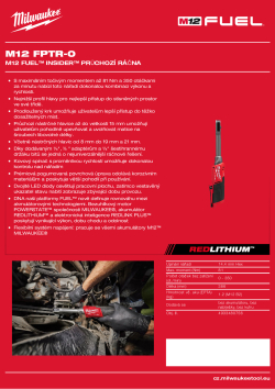 MILWAUKEE M12 FUEL™ INSIDER™ průchozí ráčna 4933480756 A4 PDF