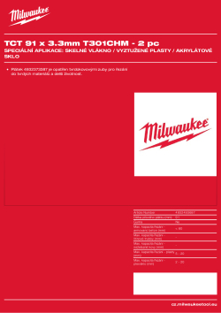 MILWAUKEE Special materials: Fibreglass, reinforced plastics, acrylic glass 4932493687 A4 PDF