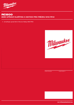 MILWAUKEE 8mm upínací kleština a matice pro frézku M18 FR12 4932493914 A4 PDF