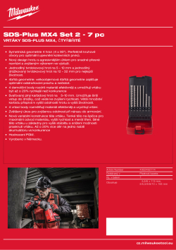 MILWAUKEE Sada vrtáků SDS-Plus MX4 (7 kusů) 4932492114 A4 PDF