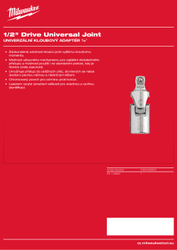 MILWAUKEE Univerzální kloubový adaptér ½″ 4932480650 A4 PDF