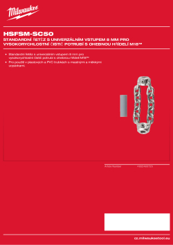 MILWAUKEE 50 mm standardní řetěz pro vysokorychlostní čistič potrubí s ohebnou hřídelí M18™ 4932480725 A4 PDF