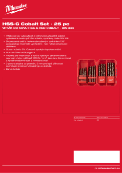 MILWAUKEE Red Cobalt HSS-G Drill Bits 4932493868 A4 PDF