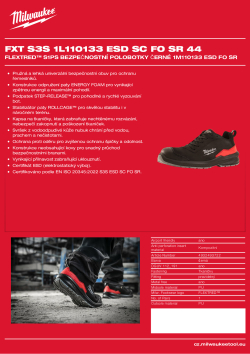 MILWAUKEE Flextred™ S1PS bezpečnostní polobotky černé 1M110133 ESD FO SR 4932493722 A4 PDF