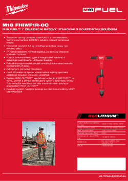 MILWAUKEE M18 FUEL™ 1″ železniční rázový utahovák s pojistným kroužkem 4933493140 A4 PDF