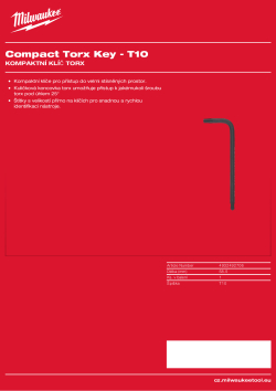 MILWAUKEE Kompaktní klíč torx - T10 4932492706 A4 PDF