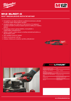 MILWAUKEE M12™ bezuhlíkové rotační nářadí 4933493591 A4 PDF