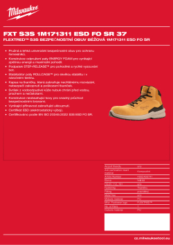 MILWAUKEE Flextred™ S3S bezpečnostní obuv béžová 1M171311 ESD FO SR 4932493741 A4 PDF