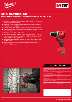 MILWAUKEE M18™ kompaktní bezuhlíková příklepová vrtačka 4933492821 A4 PDF