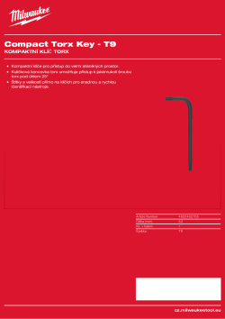 MILWAUKEE Kompaktní klíč torx - T9 4932492705 A4 PDF