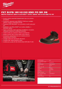 MILWAUKEE Bezpečnostní obuv Flextred™ S1PS černá 1M110133 ESD FO SR 4932493704 A4 PDF