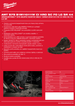 MILWAUKEE Armourtred™ S7S bezpečnostní obuv černá B1M110111W CI HRO SC FO LG SR 4932493798 A4 PDF