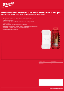 MILWAUKEE RED HEX - Shockwave HSS-TiN Drill Bits 4932493865 A4 PDF