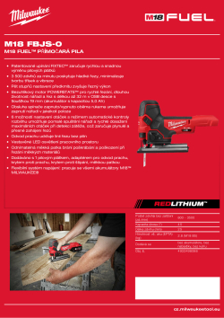 MILWAUKEE M18 FUEL™ přímočará pila 4933498066 A4 PDF