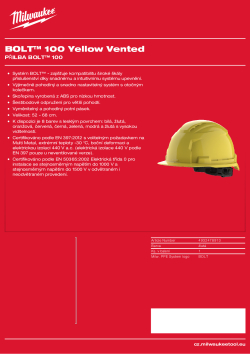 MILWAUKEE Přilba BOLT™ 100 žlutá odvětrávaná 1 ks 4932478913 A4 PDF
