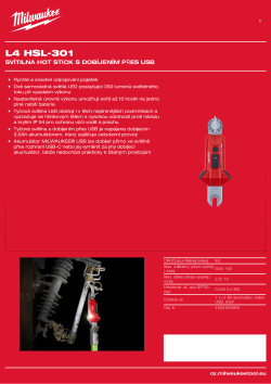 MILWAUKEE Svítilna Hot Stick s dobíjením přes USB 4933493968 A4 PDF