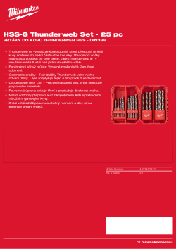 MILWAUKEE HSS-Ground Thunderweb DIN338 Drill bits 4932493870 A4 PDF
