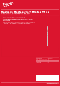MILWAUKEE Náhradní pilový plátek na železo 4932493923 A4 PDF