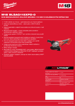 MILWAUKEE M18 bezuhlíková úhlová bruska 115 mm s kolébkovým spínačem 4933492647 A4 PDF