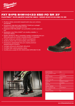 MILWAUKEE Flextred™ S1PS bezpečnostní obuv černá B1M110133 ESD FO SR 4932498094 A4 PDF