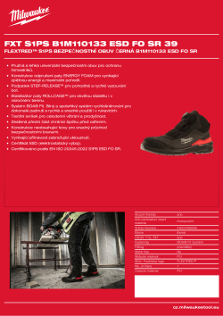 MILWAUKEE Flextred™ S1PS bezpečnostní obuv černá B1M110133 ESD FO SR 4932498096 A4 PDF