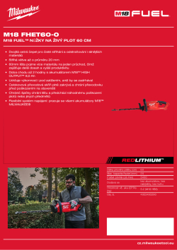 MILWAUKEE M18 FUEL™ nůžky na živý plot 60 cm 4933493290 A4 PDF