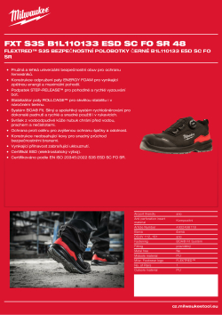 MILWAUKEE Flextred™ S3S bezpečnostní polobotky černé B1L110133 ESD SC FO SR 4932498118 A4 PDF