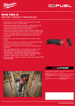 MILWAUKEE M18 FUEL™ SAWZALL™ šavlová pila 4933498063 A4 PDF