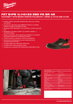 MILWAUKEE Flextred™ S1PS Bezpečnostní polobotky černé 1L110133 ESD FO SR 4932493700 A4 PDF