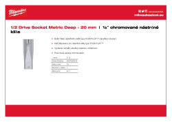 MILWAUKEE Prodloužený nástrčný klíč ½″ - 20 mm 4932480040 A4 PDF