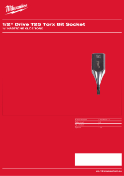 MILWAUKEE ½″ nástrčný klíč Torx T25 4932480813 A4 PDF