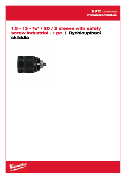 MILWAUKEE Keyless Chucks 2 sleeves 4932364267 A4 PDF