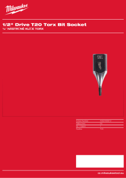 MILWAUKEE ½″ nástrčný klíč Torx T20 4932480812 A4 PDF