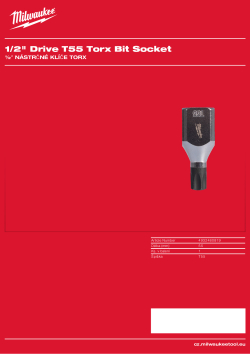 MILWAUKEE ½″ nástrčný klíč Torx T55 4932480819 A4 PDF