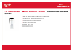 MILWAUKEE Nástrčný klíč ¼″ - 8 mm 4932478316 A4 PDF