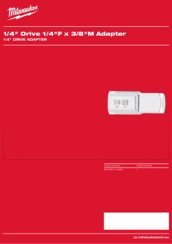 MILWAUKEE ¼″ Drive ¼″F X ⅜″ M adaptér 4932480646 A4 PDF