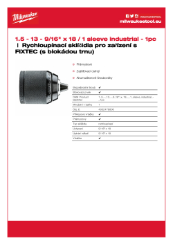 MILWAUKEE Keyless Chucks for FIXTEC machines 4932478806 A4 PDF