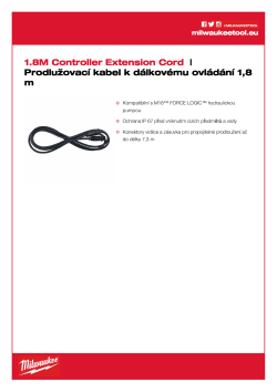 MILWAUKEE Prodlužovací kabel k dálkovému ovládání 1,8 m 49122775 A4 PDF