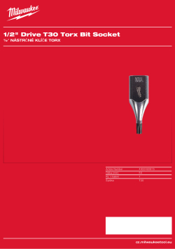 MILWAUKEE ½″ nástrčný klíč Torx T30 4932480815 A4 PDF