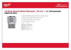 MILWAUKEE Nástrčný klíč ½″ - 24 mm 4932480022 A4 PDF