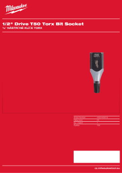 MILWAUKEE ½″ nástrčný klíč Torx T50 4932480818 A4 PDF